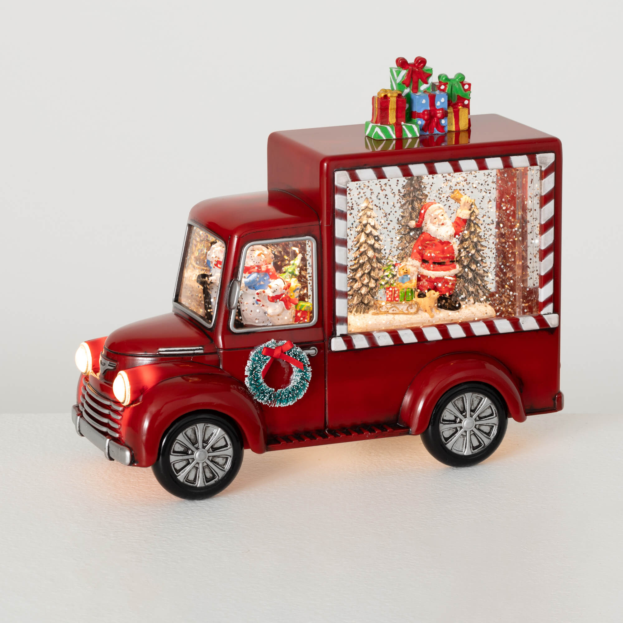 LED SHIMMER SANTA IN TRUCK