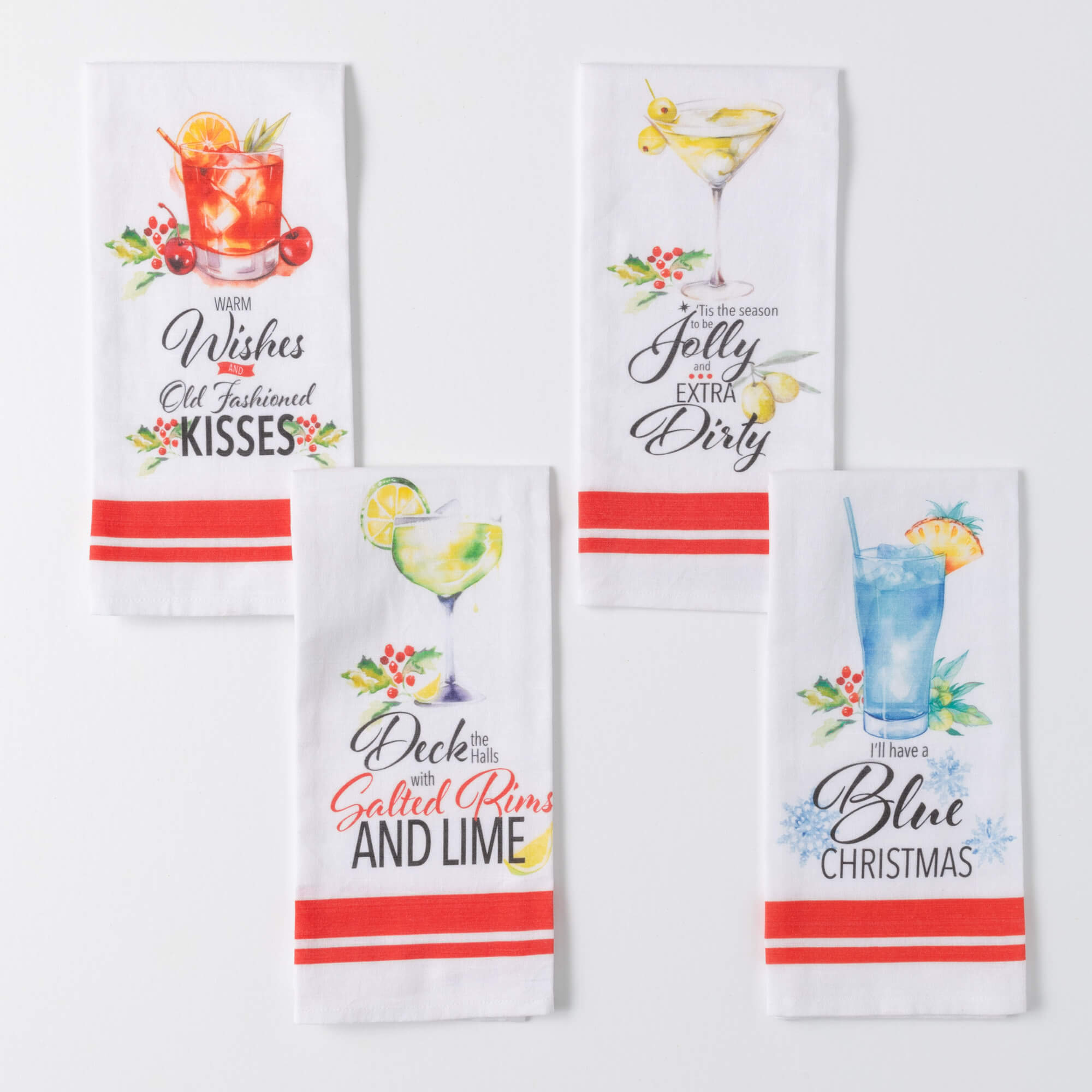 COCKTAIL TEA TOWEL Set 4