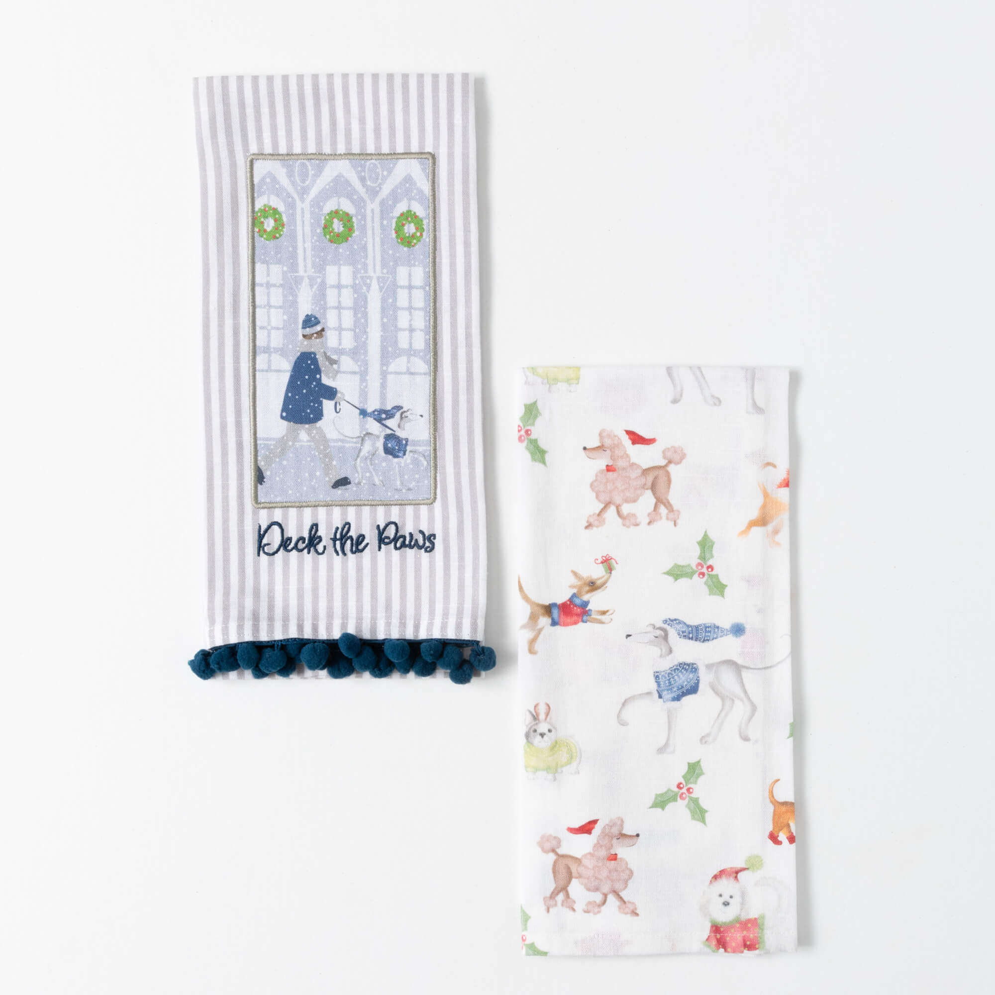 DECK THE PAWS TEA TOWEL SET 2