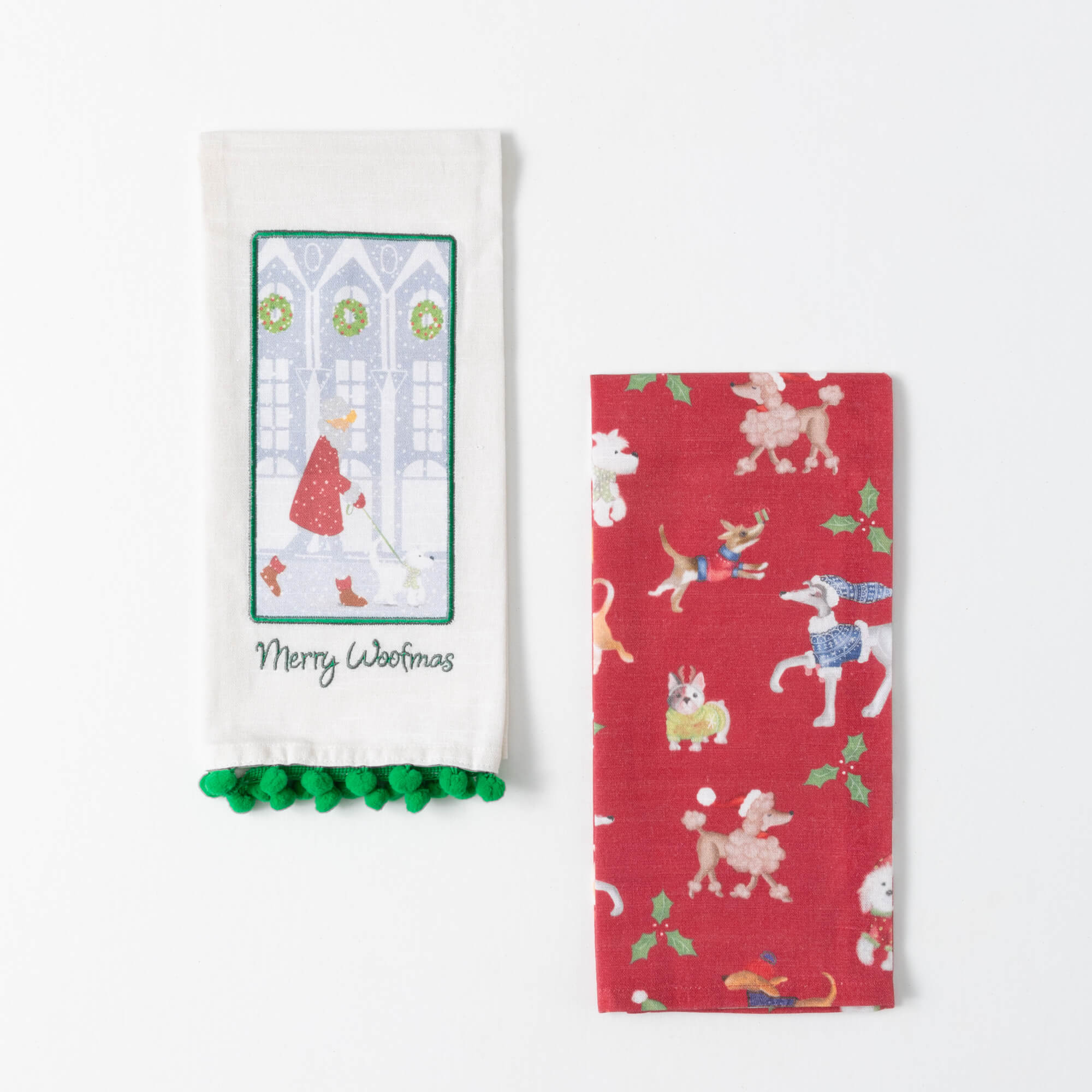 MERRY WOOFMAS TEA TOWEL SET 2