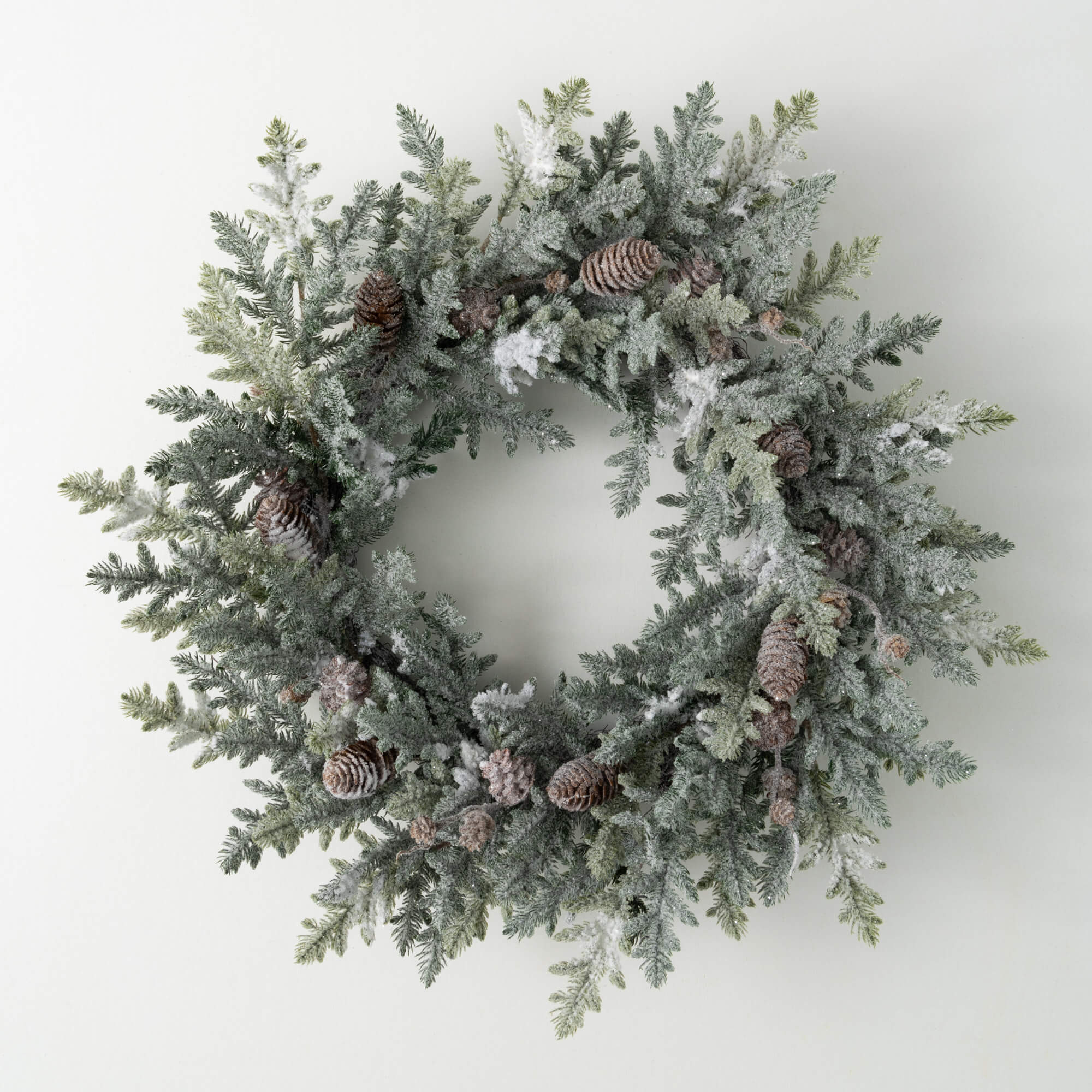 FROSTED PINE PINECONE WREATH