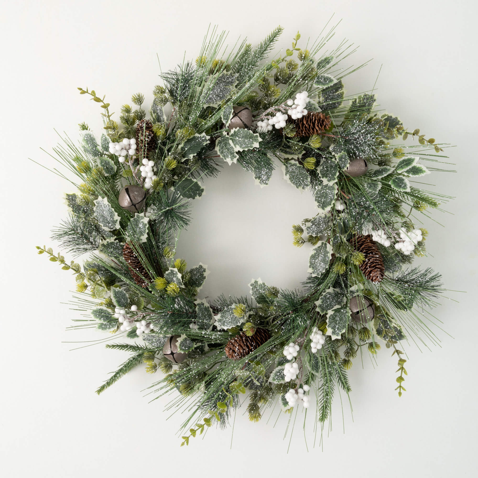 Wholesale Mixed Pine Wreath, Pine Green-White Wreaths | Sullivans